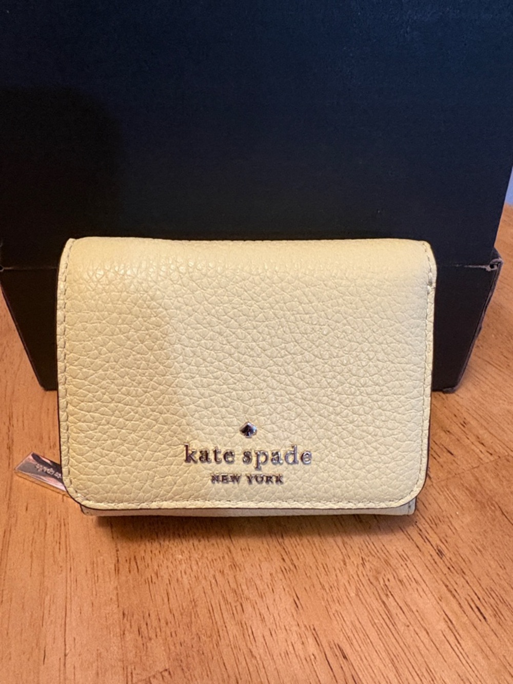 kate spade Pale Yellow Pebbled Leather Small Wallet